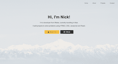Personal website project screenshot